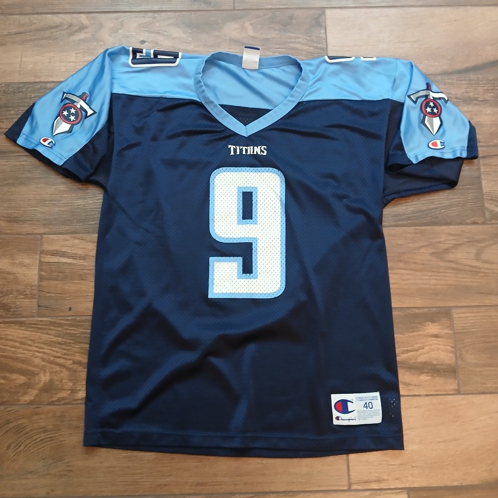 Vintage Tennessee Titans Jersey Mens 40 Navy Blue Champion Steve McNair